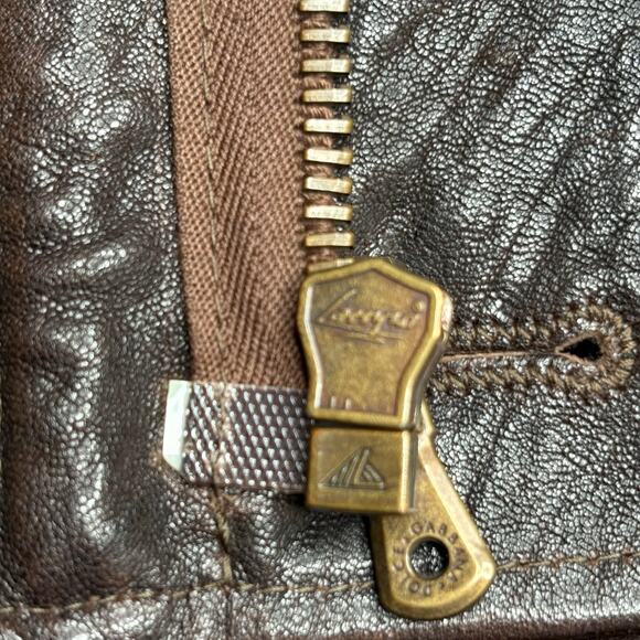 Dolce & Gabbana VTG FW 2005 Heavy Brown Leather Bomber Jacket Size 54 IT 44 US - Picture 11 of 13